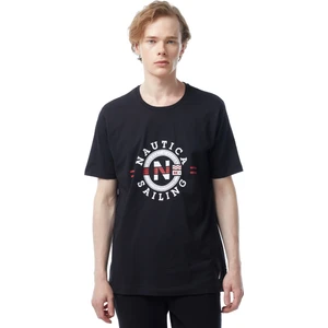 Erkek Siyah Standart Fit Kısa Kollu Baskılı T-Shirt