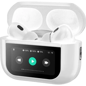 Dokunmatik LED Ekranlı Bluetooth Kulaklık Touch Screen Beyaz Renk Bluetooth Kulaklık