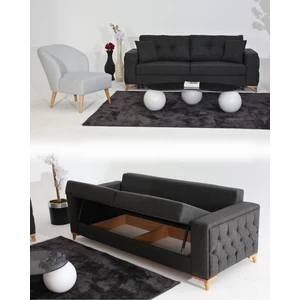 Nola Koltuk Takımı 3+1 & Bazalı Yataklı Koltuk & Kanepe - Keten