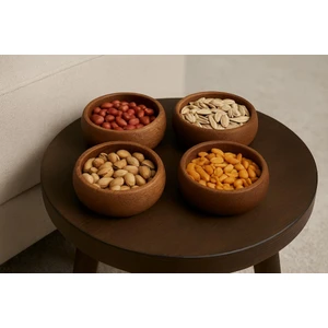 Ahşap 4'lü Yuvarlak Çerezlik Seti T31