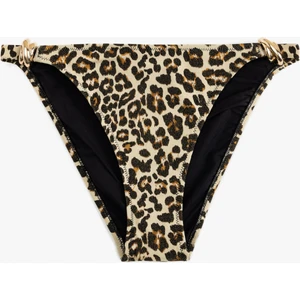 Aksesuar Detaylı Leopar Desenli Bikini Altı
