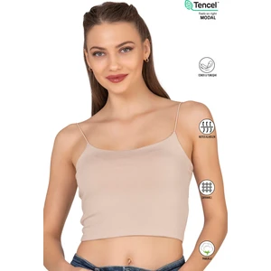 Özkan 27370 Kadın Modal Pamuklu Likralı Esnek Rahat Vücuda Oturan Spagetti Askılı Örme Crop Atlet