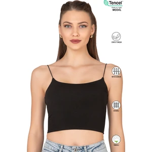 Özkan 27370 Kadın Modal Pamuklu Likralı Esnek Rahat Vücuda Oturan Spagetti Askılı Örme Crop Atlet