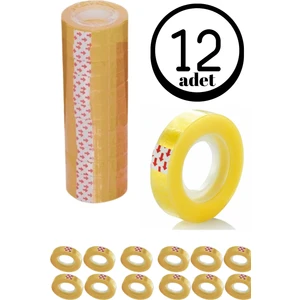 1 Paket Şeffaf Para Bandı 50 Metre 12'li