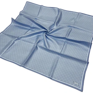 Pamuk Ipek Eşarp - Yeni Monogram - Mavi