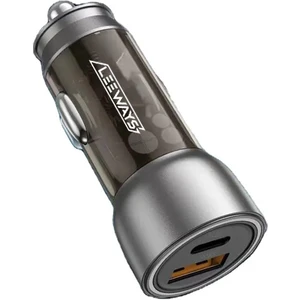 Leeways Apple iPhone ve Android Uyumlu 48 W Type-C ve USB Girişli Araç Çakmaklık Hızlı Şarj Aleti