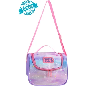 Lisanslı Lila-Toz Pembe Dondurma Desenli Termal-Isı Yalıtımlı Okul Termal Beslenme Çantası