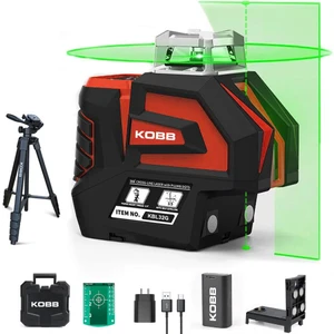 Kobb KBL32GTP Profesyonel Li-Ion Yatay 360° ve Dikey Otomatik Hizalamalı Yeşil Nokta Şakül ve Çapraz Çizgi Lazer+Tripod