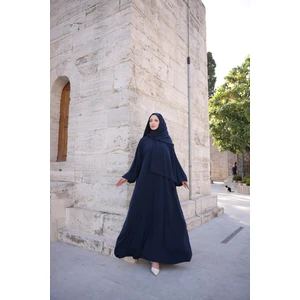 Kadeem Giyim Kendinden Şallı Taşlı Abaya Ferace-Medine Ipeği