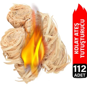 Şömine Mangal Soba Fırın Semaver Barbekü Tutuşturucu Doğal Odun Yünü 112 Adet