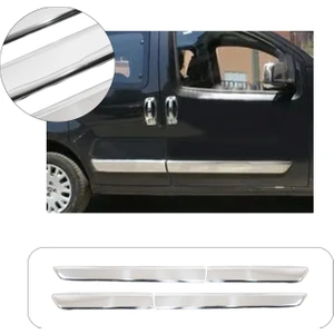 Fiat Fiorino Uyumlu 2007-2015 Krom Yan Kapı Çıtası 4 Parça Paslanmaz Çelik
