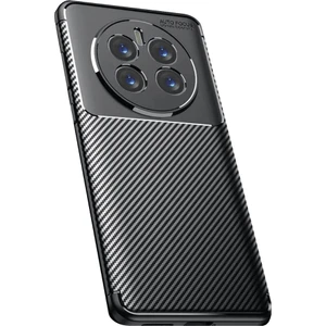 Realme 12 Pro Uyumlu Kılıf Negro Karbon Görünümlü Silikon Siyah