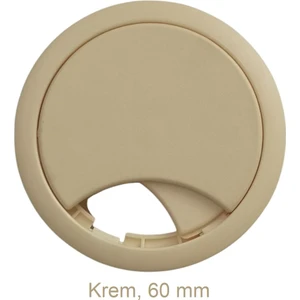 Masa Üstü Kablo Kanalı Deliği Kapağı Krem Masa Kapağı 6 cm