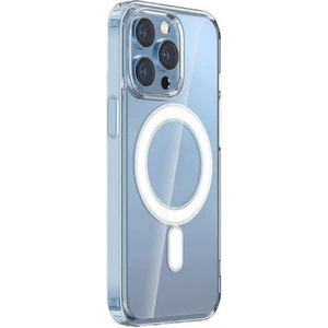 Apple iPhone 14 Pro Max Uyumlu Kılıf M-Safe Şarj Özellikli Sert Pc Embos Kapak Şeffaf