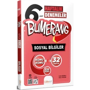Günay Yayınları Bumerang 6. Sınıf Sosyal Bilgiler Haftalık Denemeler 32 Hafta 320 Soru