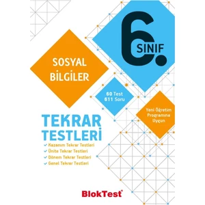Tudem Yayınları 6.sınıf Sosyal Bilgiler Tekrar Testleri