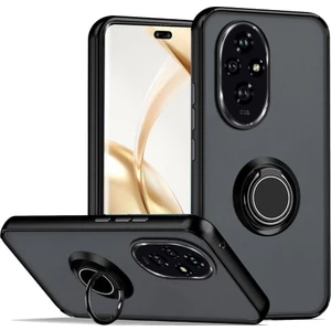 Honor 200 Uyumlu Kılıf Montreal Yüzüklü Mıknatıslı Kamera Korumalı Silikon Siyah