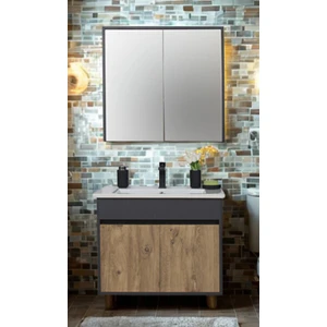 Sözcan Group Aras Tk. (Asma Alt+Üst+Lavabo) Antrasit/Atlantik Çam 65 cm