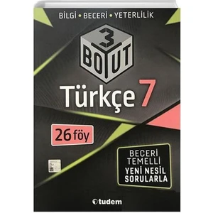 Tudem Yayınları 7. Sınıf Türkçe 3 Boyut Yeni Nesil Sorularla