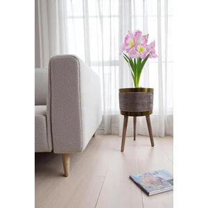 Dekoratif Saksılık | Bej, Krem, Pembe, Gri Ayaklı & Ayaksız Modeller | Kadife Kumaşlı Çiçeklik