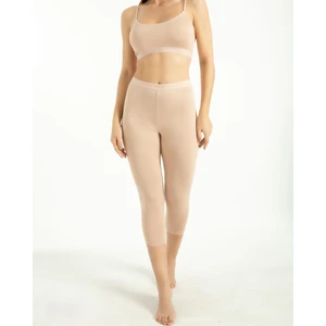 Kadın Bambu Kapri Tayt Nefes Alan Yumuşak Dokulu Slim Fit İç Giyim Ten Renk