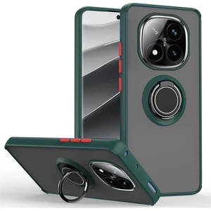 Xiaomi Redmi Note 14 Pro Plus Uyumlu Kılıf Montreal Yüzüklü Mıknatıslı Kamera Korumalı Silikon Koyu Yeşil
