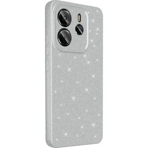 Xiaomi Redmi Note 14 Uyumlu Kılıf Koton Simli Silikon Arka Kapak Kamera Korumalı Gümüş