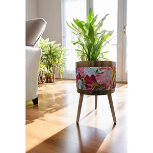 Dekoratif Saksılık | Çiçek Desenli Büyük Boy Ayaklı & Ayaksız Modeller | Kadife Kumaşlı Çiçeklik