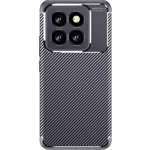 Xiaomi 14T Pro Uyumlu Kılıf Negro Karbon Görünümlü Silikon Lacivert