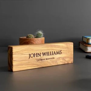 Hector Ahşap Masaüstü İsimlik Zeytin Ağacı