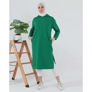 Atlas Kapüşonlu Midi Boy Sweatshirt - Benetton Yeşil