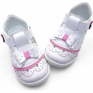 Ortopedik Kız Bebek ve Çocuk Ayakkabısı Comfort Anatomic Kelebek Serisi Klbk2403 Beyaz Pembe 23