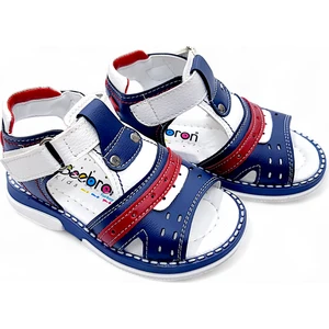 Ortopedik Erkek Bebek ve Çocuk Sandaleti Hummer Cabrio Serisi HmrCbr2411 Lacivert Beyaz Kırmızı 24