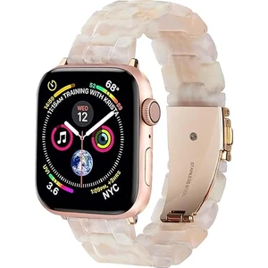 Apple Watch  38MM 40MM 41MM Seri 7/6/se/5/4/3 Uyumlu Reçine Hafif Şık Pimli Tasarım Kordon