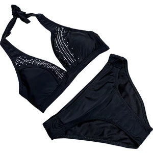 Taşlı Siyah Bikini Takımı