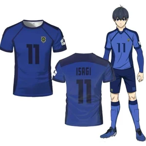 Mavi Anime Blue Lock 11 Isagi Forma Unisex T-Shirt