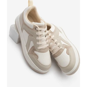 Kadın Sneaker Yüksek Taban Spor Ayakkabı Aryan Bej