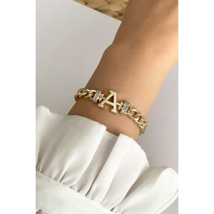ÇLK Accessories Gold A Harf Bileklik