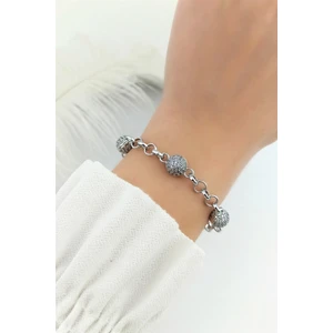 ÇLK Accessories Zirkon Taşlı Üç Top Bileklik