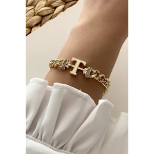 ÇLK Accessories Gold T Harf Bileklik TRBILEK7643 B34003