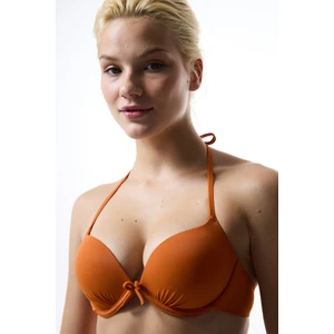 Turuncu Boyundan Bağlamalı Push Up Bikini Üstü