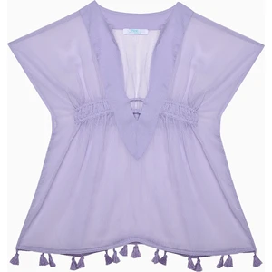 Eflatun Kız Çocuk Basic V Yaka Kısa Kaftan