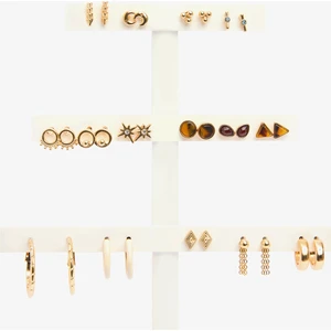 Babel Altın Rengi Küpe Seti Farklı Tasarımlar ile Günlük Kullanım için Şık