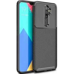 Oppo A5 2020 / A9 2020 Uyumlu Karbon Desenli Negro Silikon Kılıf