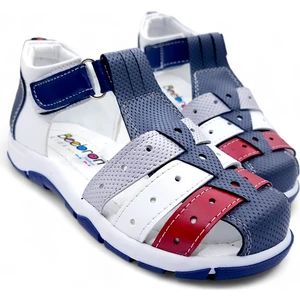 Ortopedik Erkek Çocuk Sandaleti Cayman Serisi CYM2404p Koyu Gri Lacivert 30