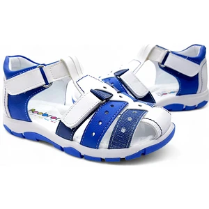 Ortopedik Erkek Çocuk Sandaleti Cayman Serisi CYM2404p Beyaz Lacivert Saks 30