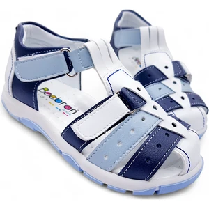 Ortopedik Erkek Çocuk Sandaleti Cayman Serisi CYM2404p Beyaz Lacivert Mavi 28
