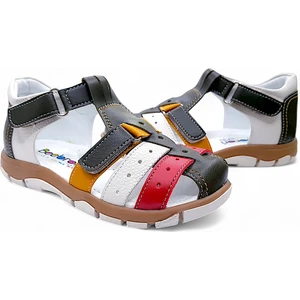 Ortopedik Erkek Çocuk Sandaleti Cayman Serisi CYM2404p Haki Sarı 27