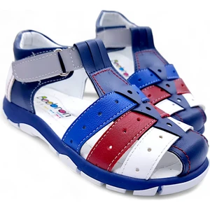 Ortopedik Erkek Çocuk Sandaleti Cayman Serisi CYM2404p Lacivert Saks Beyaz 30