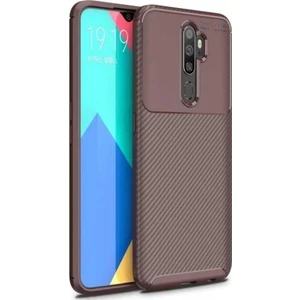 Oppo A5 2020 / A9 2020 Uyumlu Karbon Desenli Negro Silikon Kılıf